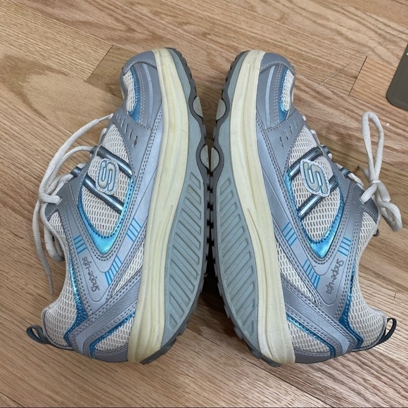 Skechers Shape Ups Blue Silver Women’s Sz 9 - Picture 2 of 8